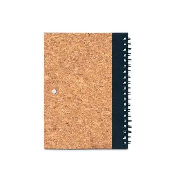 B6-Notizbuch aus Kork und Recyceltes Polyester (100% rPET) mit Kugelschreiber – Ansicht 3