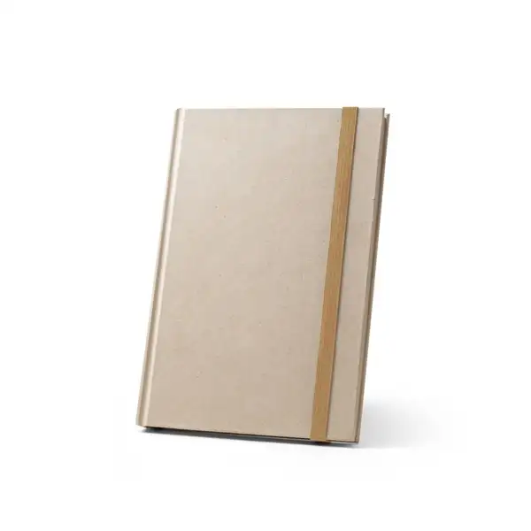 A5-Notizbuch mit festem Einband, hergestellt aus Zuckerrohrpapier (80 % zuckerrohr) mit linierten Seiten – Ansicht 1