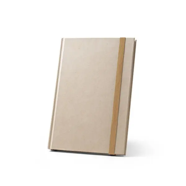 A5-Notizbuch mit festem Einband, hergestellt aus Zuckerrohrpapier (80 % zuckerrohr) mit linierten Seiten – Werbeartikel mit Logo bedrucken
