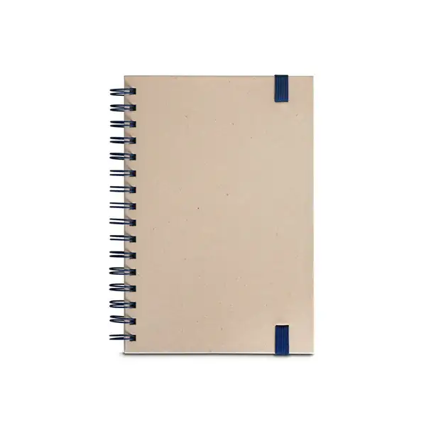 A5 Notizbuch mit Ringen, fester Einband, aus Zuckerrohrpapier (80% zuckerrohr) mit unbedruckte Seiten – Ansicht 3
