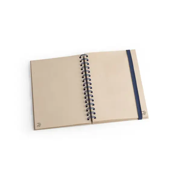 A5 Notizbuch mit Ringen, fester Einband, aus Zuckerrohrpapier (80% zuckerrohr) mit unbedruckte Seiten – Ansicht 4