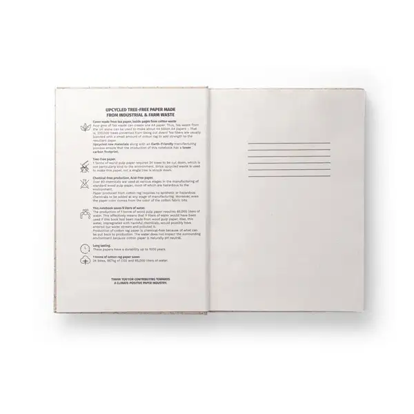 Notizbuch A5 mit Hardcover aus Teeblattverwertung (65%) – Ansicht 3