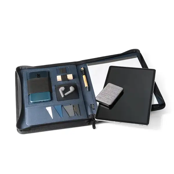 A4 Mappe aus recyceltem Polyester (100% rPET) 300D mit Reißverschluss – Ansicht 7
