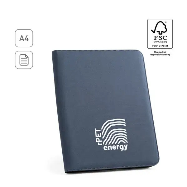 A4 Mappe aus recyceltem Polyester (100% rPET) 300D mit Reißverschluss – Ansicht 10