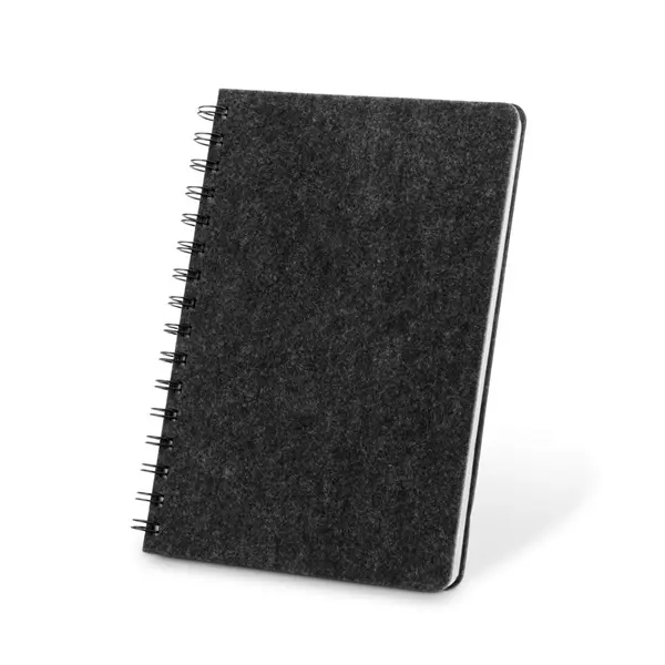A5-Ringbuch mit flexiblem Einband aus recyceltem Filz (100% rPET) mit linierten Seiten – Werbeartikel mit Logo bedrucken