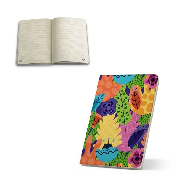 A5 Notizbuch aus recyceltem 300D-Polyester (100% rPET), ideal für die Sublimationspersonalisierung – Ansicht 5