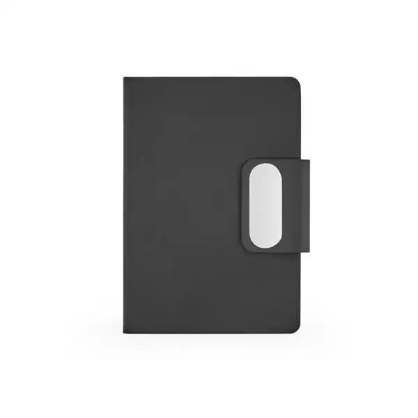 Set bestehend aus 1 Kugelschreiber und 1 Notizblock, aus PU und Edelstahl – Ansicht 2