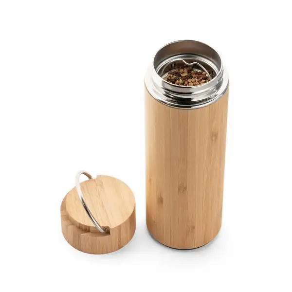 Thermoskanne aus Bambus und Edelstahl 440 ml – Ansicht 4