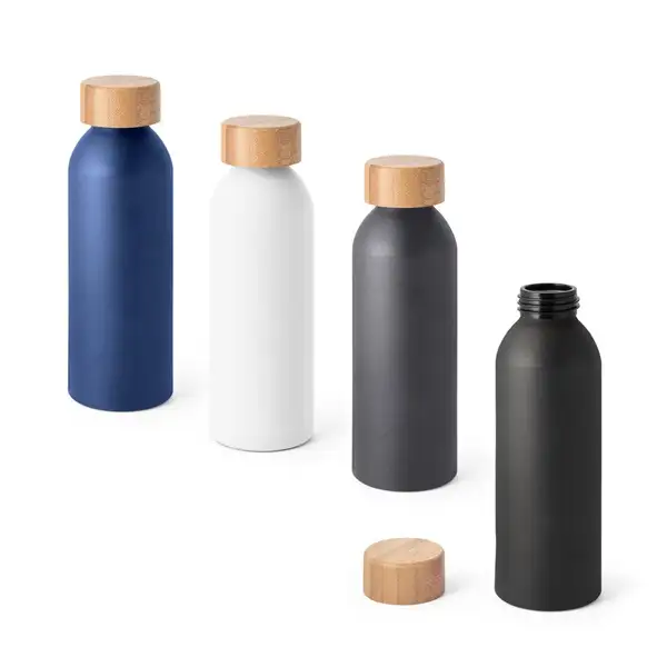 Aluminiumflasche mit Bambusdeckel 550 ml – Ansicht 5