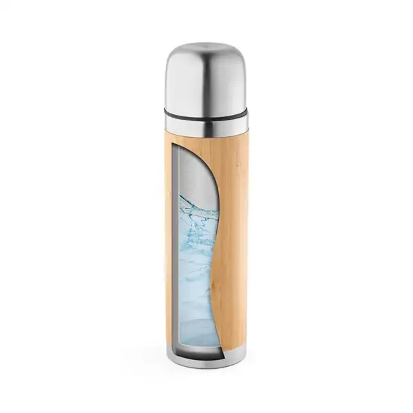 Thermoskanne aus Bambus und Edelstahl 450 ml – Ansicht 4