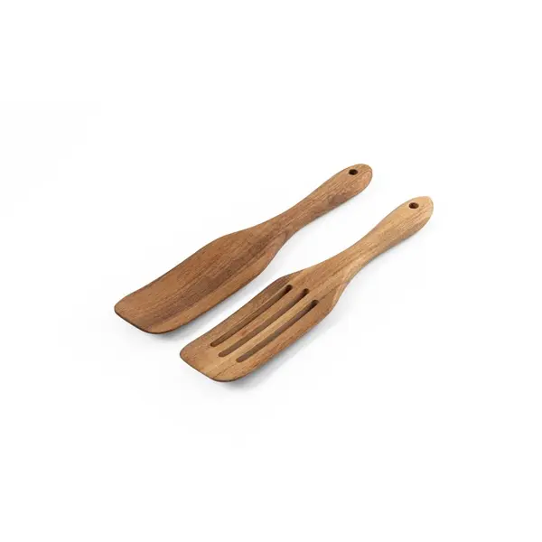 Set aus zwei Besteckteilen aus Akazienholz – Werbeartikel mit Logo bedrucken