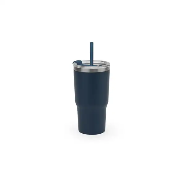 Kompakter Reisebecher aus Edelstahl (91 % recycelt) mit vakuumisolierter Doppelwand und matter Oberfläche 600 ml – Ansicht 7