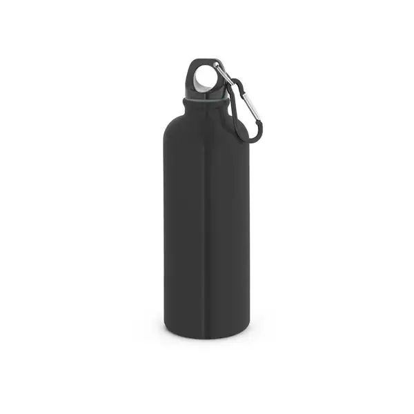Edelstahlflasche mit einwandiger Ausführung und Karabiner, 550 ml – Ansicht 1