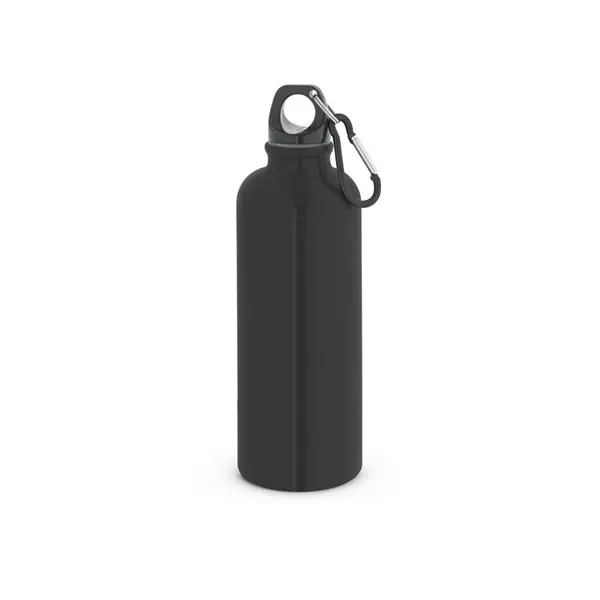 Edelstahlflasche mit einwandiger Ausführung und Karabiner, 550 ml – Werbeartikel mit Logo bedrucken
