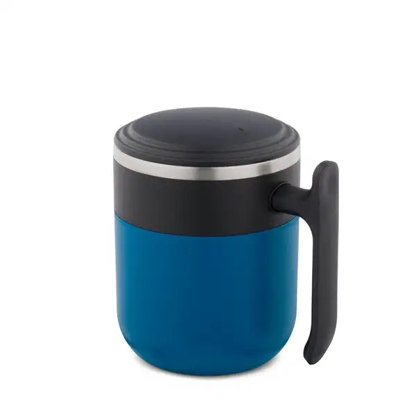 Reisebecher mit Innenwand aus Edelstahl und matter Oberfläche, 400 mL – Ansicht 1