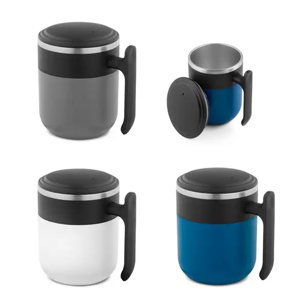 Reisebecher mit Innenwand aus Edelstahl und matter Oberfläche, 400 mL – Ansicht 11