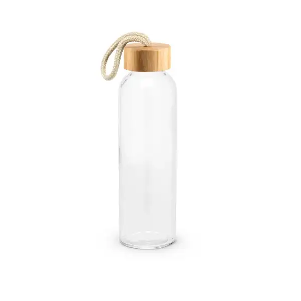 Glasflasche mit Bambusdeckel, 520 ml – Ansicht 1