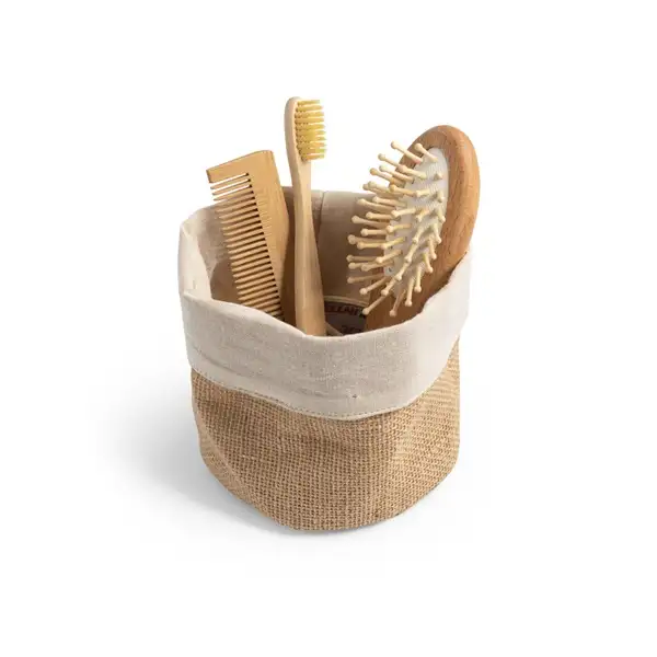 Mehrzweckbeutel aus Jute (260g/m²) und Baumwolle (120g/m²) – Ansicht 3
