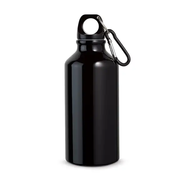 Aluminium-Sportflasche mit Karabiner 400 ml – Ansicht 2