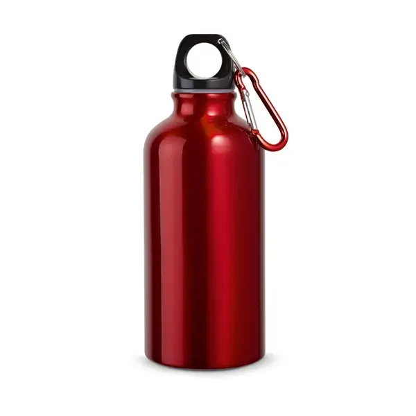 Aluminium-Sportflasche mit Karabiner 400 ml – Ansicht 3