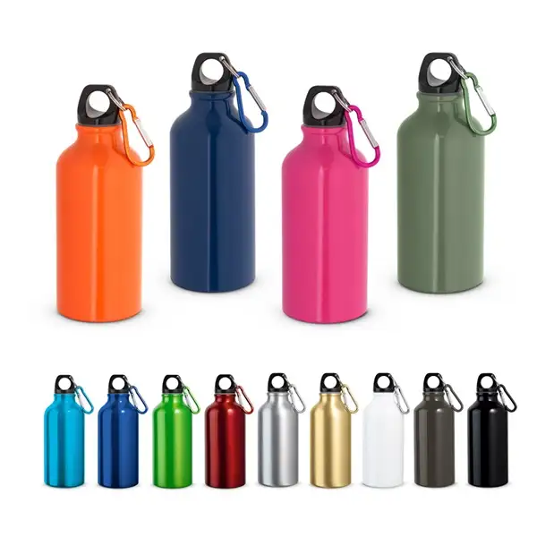 Aluminium-Sportflasche mit Karabiner 400 ml – Ansicht 14