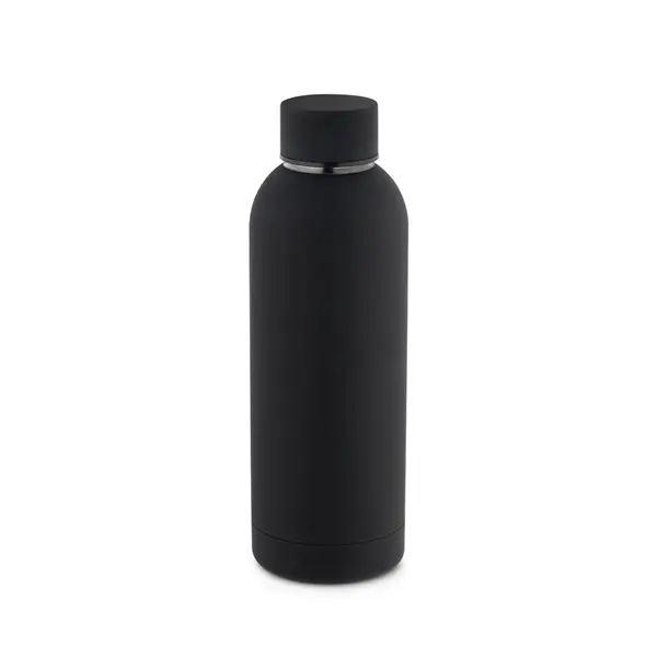 Trinkflasche aus Edelstahl (36% recycelt) (550 mL) mit gummierter Oberfläche – Werbeartikel mit Logo bedrucken