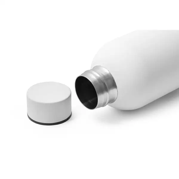 Trinkflasche aus Edelstahl (36% recycelt) (550 mL) mit gummierter Oberfläche – Ansicht 6