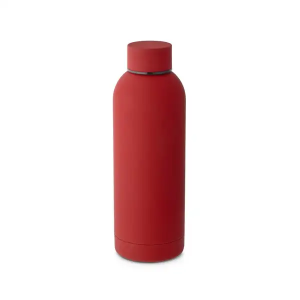 Trinkflasche aus Edelstahl (36% recycelt) (550 mL) mit gummierter Oberfläche – Ansicht 7