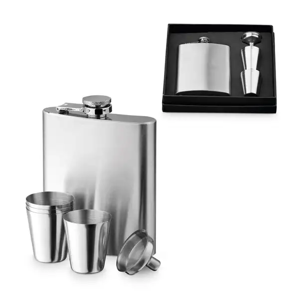 Set aus Edelstahlflasche und Gläsern 200 mL – Ansicht 2