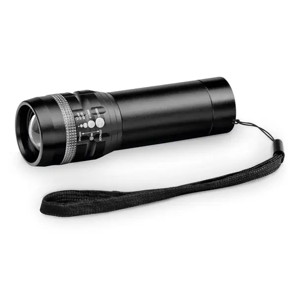 Taschenlampe aus Aluminium mit Zoomfunktion und 3 Lichtmodi – Werbeartikel mit Logo bedrucken