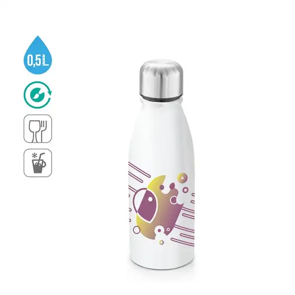 Aluminiumflasche sublimations mit Edelstahlverschluss 500 ml – Ansicht 2