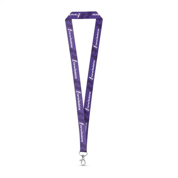 SET Lanyard SUBLIMATION Long II (20 mm) aus recyceltem Polyester (100% rPET) mit 20 mm Schnappkarabiner – Ansicht 3