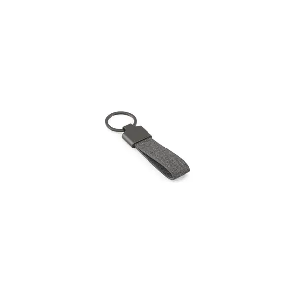 Schlüsselanhänger, rechteckig, aus Metall und recyceltem Pet (30% recycelt)
