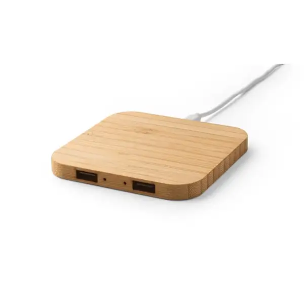 Superschnelles 15W wireless Ladegerät aus Bambus – Ansicht 3