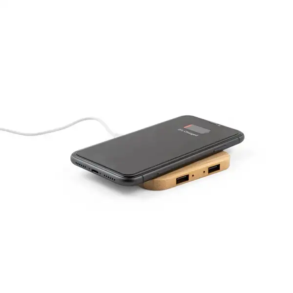 Superschnelles 15W wireless Ladegerät aus Bambus – Ansicht 5