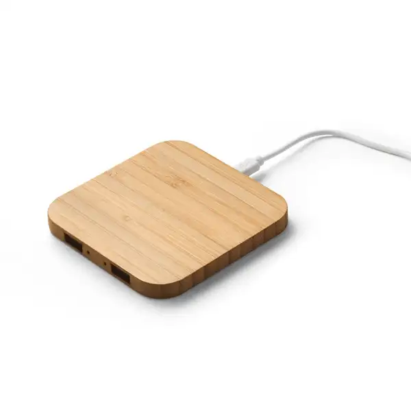 Superschnelles 15W wireless Ladegerät aus Bambus – Ansicht 1