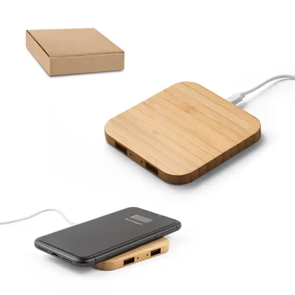 Superschnelles 15W wireless Ladegerät aus Bambus – Ansicht 6