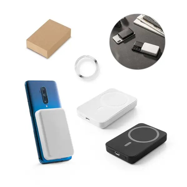 Magnetische Powerbank mit 5'000 mAh und superschnellem kabellosem Ladegerät (15 W) aus Recyceltes ABS (100% rABS) – Ansicht 6