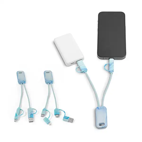 Superschnelles 6-in-1-USB-Kabel aus recyceltem PET (100% rPET) – Ansicht 4