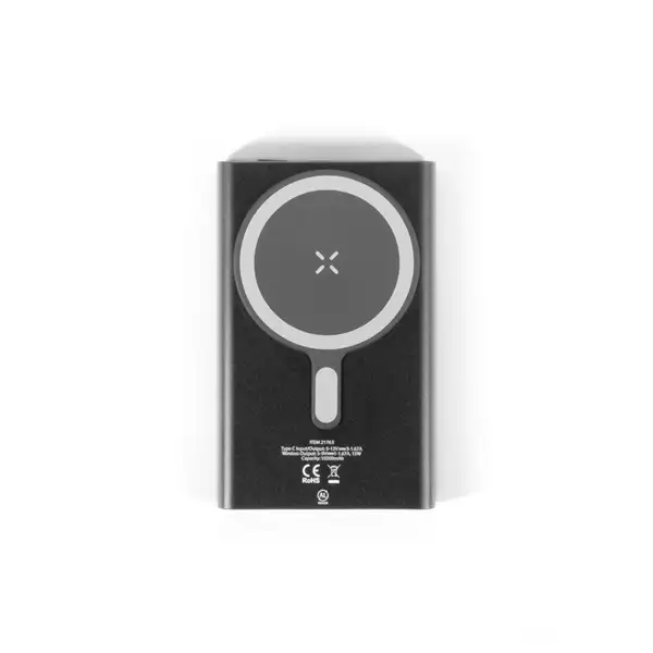 Magnetische Powerbank mit Schnellladefunktion aus recyceltem Aluminium und recyceltem ABS, 5'000 mAh – Ansicht 2