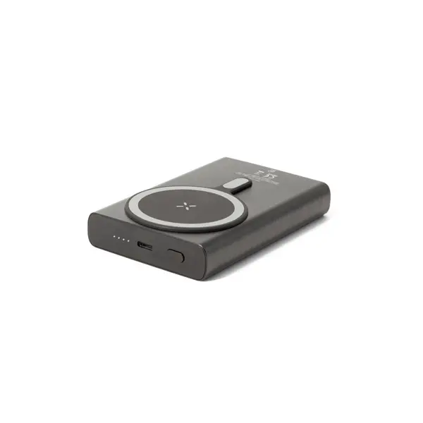 Magnetische Powerbank mit Schnellladefunktion aus recyceltem Aluminium und recyceltem ABS, 10'000 mAh