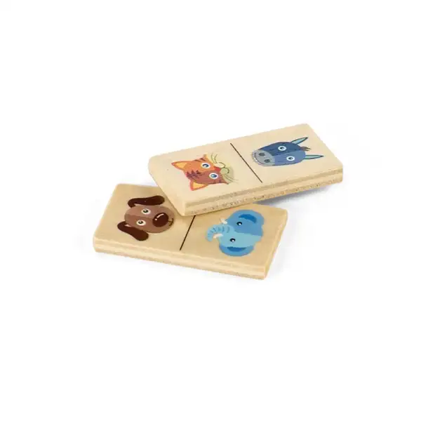 Domino-Spiel aus Holz mit 28 Tierfiguren – Ansicht 3