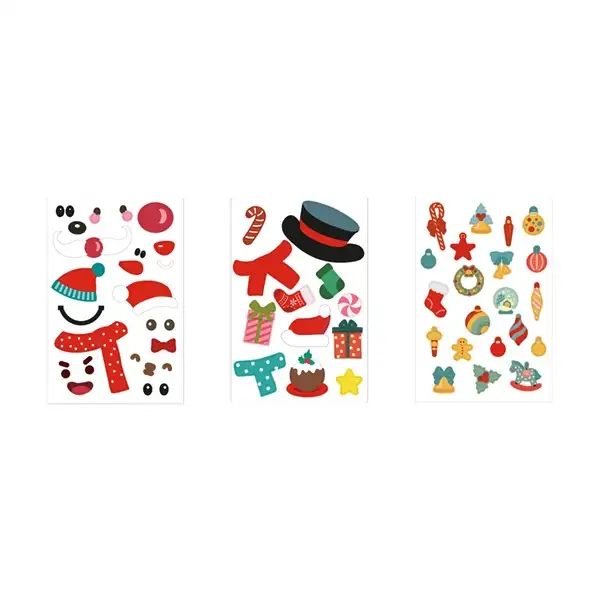 Set aus sechs Bögen mit Weihnachtsfiguren und 3 Bögen mit Aufklebern – Ansicht 2