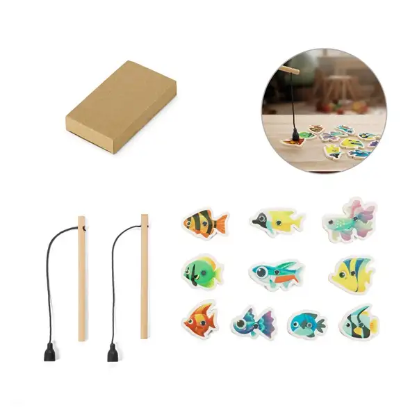 Angelspiel mit 10 Holzfischen, ideal für Kinder – Ansicht 4