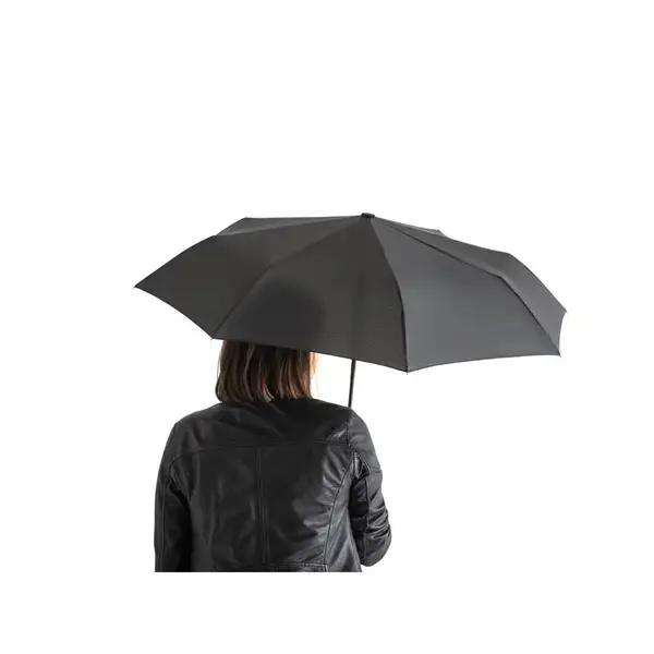 Faltbarer Regenschirm aus recyceltem Polyester (100% rPET) 190T Pongé mit automatischer Öffnung und Schließung – Ansicht 4