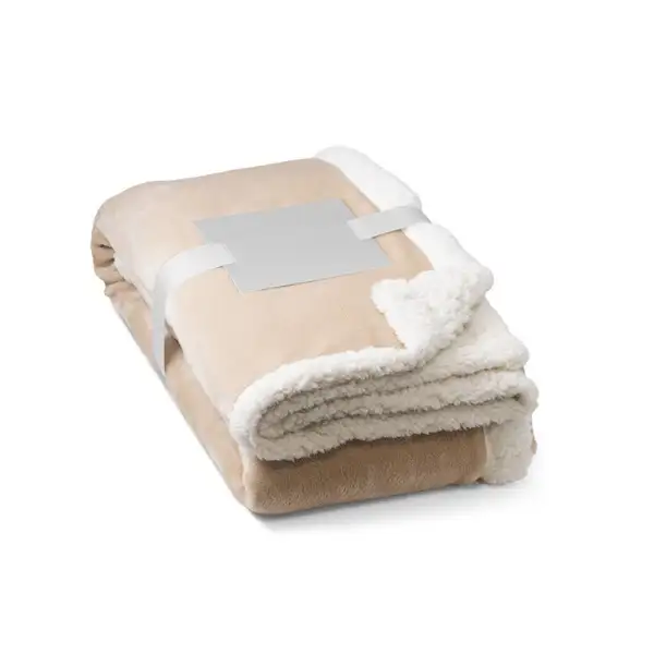 Wendbare Fleecedecke (190 g/m²) mit Satinband und personalisierter Karte – Ansicht 8