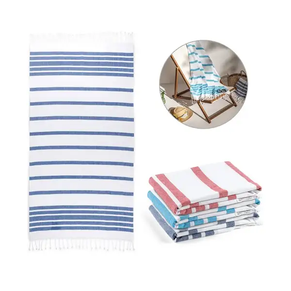 Strandtuch aus Baumwolle (70% recycelt) und Polyester (30% recycelt) (180 g/m²) – Ansicht 10