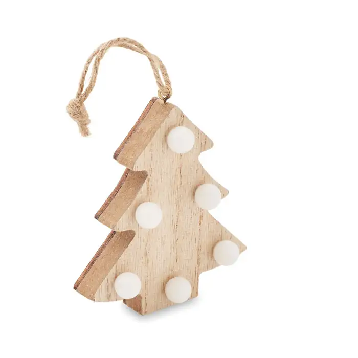 Anhänger aus Holz mit LED – Ansicht 1
