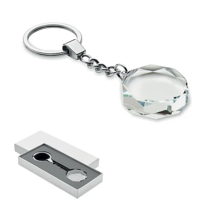 Schlüsselanhänger Glas rund