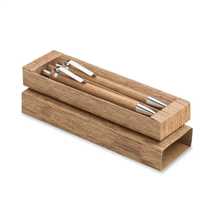 Schreibgeräte-Set Akazienholz – Ansicht 1